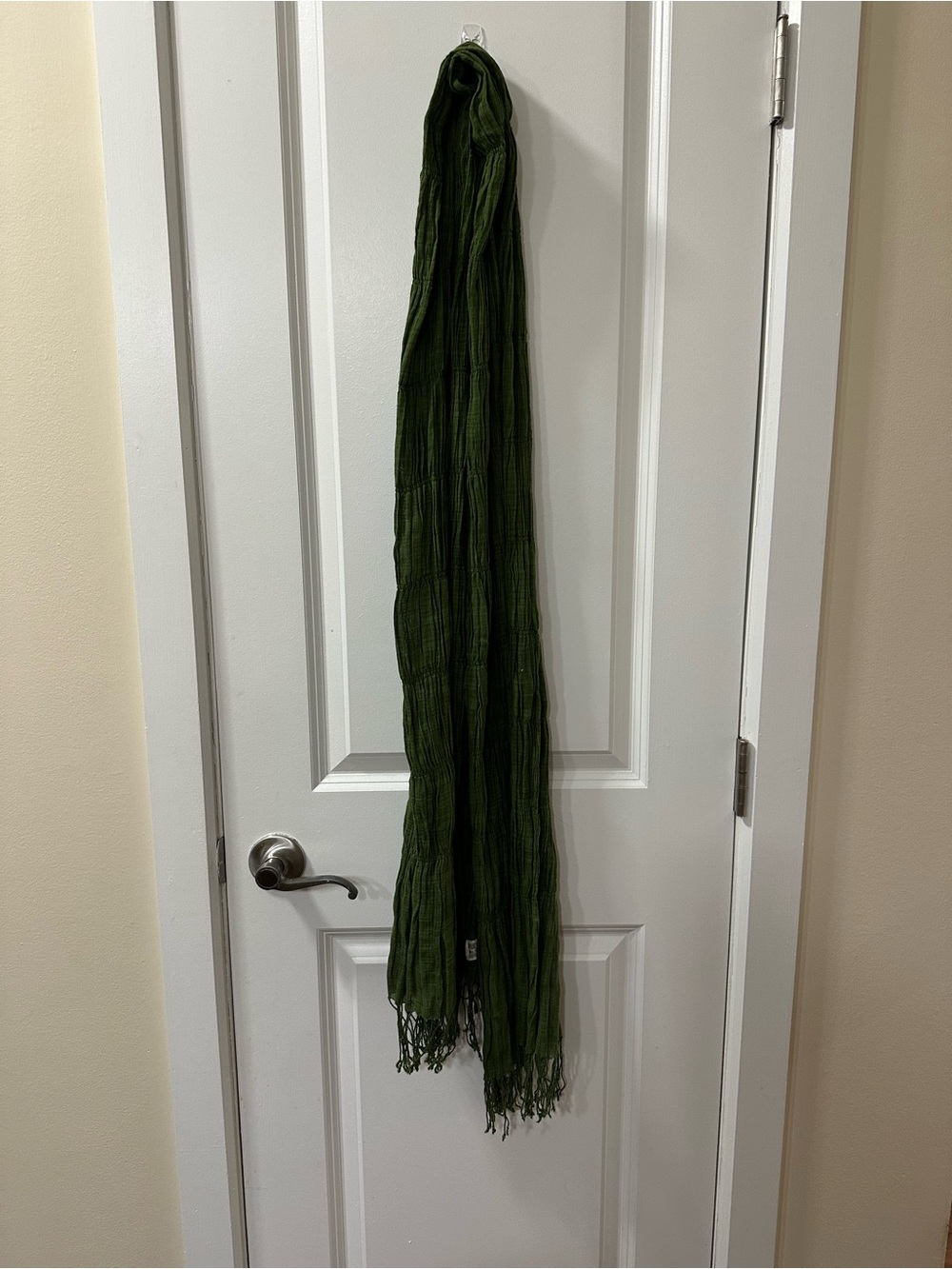 Ruehl No.925 Olive Green Crinkle Fringe Scarf - Picture 1 of 2